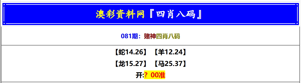 081期赌神四肖八码[图]
